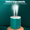 2000 ml USB Air Humidificateur Double pulvérisation Port d'huile essentielle Aromathérapie Humificador Maker Fogger Purify Purify for Home Office 240425