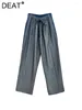 Jeans jeans elastico elastico patchwork design pannelli pantaloni di denim lunghi dritti larghi 2024 autunno moda 29l1460
