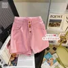 Shorts femminile Shorts di denim coreano 2024 Nuovi pantaloncini a gamba larga alta estiva Y240425