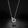 Hänge halsband klassiska design berömda varumärke romerska digitala hänge halsband kvinnor titanium stål halsband lyx smycken kvinnor topp q240426
