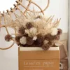 Getrocknete Blumen 6/12pcs künstliche Blume stacheler Ball Plastik brauner Vase gefälschte Pflanzen DIY Hochzeits Wohnzimmer billige Dekor Weihnachtsbewältigung Blume Blume