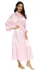 Kvinnors sömnkläder Kvinnor Silk Satin Lång bröllop Bride Bridesmaid Robe Kimono Robe Feminino Bath Robe Stor storlek XXXL PEIGNOIR Femme Sexig Bathrobe Y240426