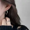 Boucles d'oreilles cerceaux simples Big Square minimaliste pour les femmes filles brillance ramionnage délicat de bijoux de mariage