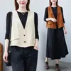 Damesvesten Big Size Vintage Women Vest losse vest met één borte mouwloze bijgesneden jas Korte blazer tops bovenkleding dames