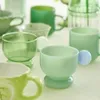 Tasses à café tasse verte tasse d'eau collection maison décorative drinkware petit déjeuner lait tasse tasse de boissons tasses cadeau