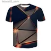 T-shirts voor heren Y2K Creative Vision Summer 3D Printing T-shirt voor heren Funny Short Sleeve Round Neck Fashion Street Clothing Q240425