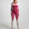 Kvinnors träningsdräkter Gradient Yoga Shorts Lämpliga för kvinnors träning Gym Hög elasticitet Set Yoga Set Running Tight Fiting Fitness Clothing Sports BH 240424