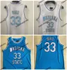 Mentille NCAA Indiana State Sycamores Collège Basketball Jerseys New Valley High School Bird Cousue Shirts Red Yellow