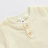 Clothing Sets Baby Boys Summer Shorts Short Sleeve Button Up Waffle Romper And Casual