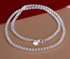 Classic 925 Sterling Silver Halsband 4mm Box Chain Charm smycken 20 tum Fashion Men039S Necklace Party Christmas Gifts Chai4311827