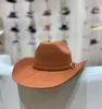 Kapelusz gorący szerokie grzbiet jesienny i zimowy ślub vintage australijski wełniany kapelusz zachodni kowboj czapki męskie i damskie kapelusze Europa i Ameryka Fisherman Hats F012