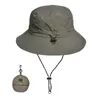 Sombreros de borde anchos sombreros de cubo Nuevo pesca c hombres para mujeres secas rápidas pesca plegable c sombrero de cubo al aire libre sombrero para acampar a prueba de viento sombrero de playa J240425