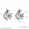 Stud Earrings Ann&Snow 925 Sterling Silver Moon And Star Shape Crystals Women Fashion Jewelry