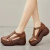 Zapatos de vestir moda retro verano mujer cuñas sandalias
