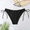 New Solid Color Lace Up Triangle Swimming Pants Women's Swimsuit Single Bottom Swimming Pants