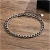 Enkelbanden waterdicht 14K witgoud Cubaanse tarweketen Anklet armbanden voor mannen zomervakantie strand voet geschenken sieraden lengte verstelbare otk6h