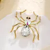 Broches Skeds overdreven Crystal Classic Design Spider Pins For Women Men Men Rhinestone Luxe Vintage Decoratie Badges gespen