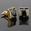 Luxemerk diamant manchetknopen voor heren shirts sieraden nieuwigheid knop Franse stijl goud kristallen manchet links 240412