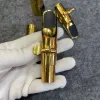 Saxofon mässing guldplatterad saxofon munstycke tenor/sopran/altsaxofon bulletsformat munstycke musikinstrumenttillbehör