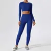 Studi da donna per le tracce di yoga a coste set da donna abbigliamento sportivo abito fitness abito a maniche lunghe con abbigliamento sportivo 240424