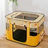 Cat Carriers Crates Houses Large feline delivery room with embedded portable folding door mesh fabric roof comfortable pet tent with soft cushion 240426