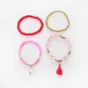 Bracelets de charme 4 PCs/set Tassel Wild Women Bracelet Fashion Fadies Bead Holiday Gift Jewelry Acessórios