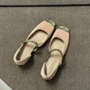 Casual Shoes Mary Jane Women Solid Color Shallow Single Square Toe Spring Summer Pumps Buckle Strap Elegant Woman Heeled