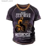 Męskie koszulki męskie oddychające fitness Sports Fitness Sports Letni rękaw letni bielizna Top Cool Retro Motorcycle Element T-shirt Q240426