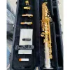 Saxofon Original O37 OneToone Structure Model BB Professional Highpitched Saxophone White Copper Goldplated Btune Sax Instrument