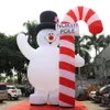 Célébrez les fêtes géantes de Noël gonflable de Noël, le bonhomme de neige à la tête de neige givrée éclairée pour la décoration publicitaire événements en plein air