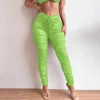 Frauenhose Bkld Beach Tragen Mode sexy Mesh enge Perspektive Faltenhose Frauen Kleidung 2024 Ankünfte Flare Leggings