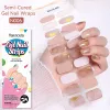 Kits Harunouta 5pcs Mable Gel Nail Wraps Set Semicured Mini UV -lamp met toplaag Nagel Clippers Manicure Kit Langstige gelstickers