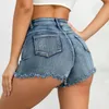 Kvinnors shorts jean shorts kvinnor 2023 hösten ny sexig hål hög midja stretch jeans denim kort ropa mujer s-xxl y240425