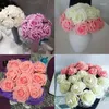 Fleurs décoratives 50pcs Roses Bouquet artificiel Fake PE Foam for Wedding Bride Party Home DIY Art Christamas Decoration