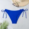 New Solid Color Lace Up Triangle Swimming Pants Women's Swimsuit Single Bottom Swimming Pants