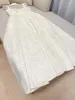 Sukienki swobodne Lingzhiwu Jacquard sukienka 2024 Summer francuski vintage kwadratowy kołnierz Krótka najwyższa jakość formalne białe wakacje