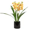 Fiori decorativi decorazione casa simulazione farfalla orchidea set pianta in vaso