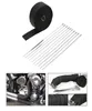 10 M Black colour fiberglass tape for motor exhaust pipe heat wrap with 6 pieces cable locking ties1699656