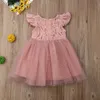 Mädchenkleider 2-7 Jahre Kleinkind Kid Girl Prinzessin Kleid Spitze Tüll Hochzeits Geburtstagsfeier Tutu Kleid Festzug Kinder Kleidung Kid Costumesl2404