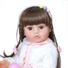 Dockor npk 55 cm mjuk all silikon kropp original autentisk designad återfödd baby flicka två färger lång hår handgjorda docka