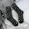 Vrouwen sokken Dalmatische vlekken print winter witte polka stippen kousen gotische mannen warm zacht ontwerp klimmen anti -slip