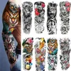 Tattoo Transfer Waterproof Temporary Tattoo Sticker Totem Geometric Full Arm Large Size Sleeve Tatoo Fake tatto flash tattoos for men women 240426