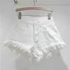 Women's Shorts Raw Denim Shorts Womens Jeans New High-waisted Tassel Design A-line Wide-leg Hot Pants Booty Shorts Y240425