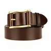 2024 Luxury Mens Top Quality Cow Skin Belts Mens Casual Retro Cowhide Leather Cover Brass Pin Buckle Belt for Men 3.8cm 240415