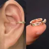 Charm 1pc ihålig geometri Rainbow Cz Cuff Wrap Clip on Earrings Women Girls Climber Ear Brosk Benklipp Fake Earring Non Piercing