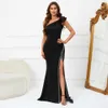 滑走路ドレスYIDINGS ONE SLACDERSLASH NECK PARTY MAXI DRESS WOMEN SEXY SLIT LONG PROMドレスイブニングドレスY240426