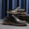 Trend Rahat Erkek Ayakkabı Ofis Tehlikeli Katı Elbise Adam Moda Deri Sıradan İngiliz Tarzı Oxford 240420