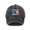 CAPS HATS LETS GO GO GO BRANDON BALL HAT ANTI BIDEN FUNNYユーモア野球キャップスナップバックUSフラッグスターストライプFJBプリントデニムトランプ2024 POLIT OTDMB