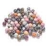 15 mm 10pcs Perles en silicone Teether Léopard Imprimé rond