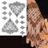 Tattoo -overdracht Zwart henna kanten tijdelijke tatoeages voor dames vlinder mehndi bloem nep tattoo sticker veer Fora tatoo mandala body art 240426